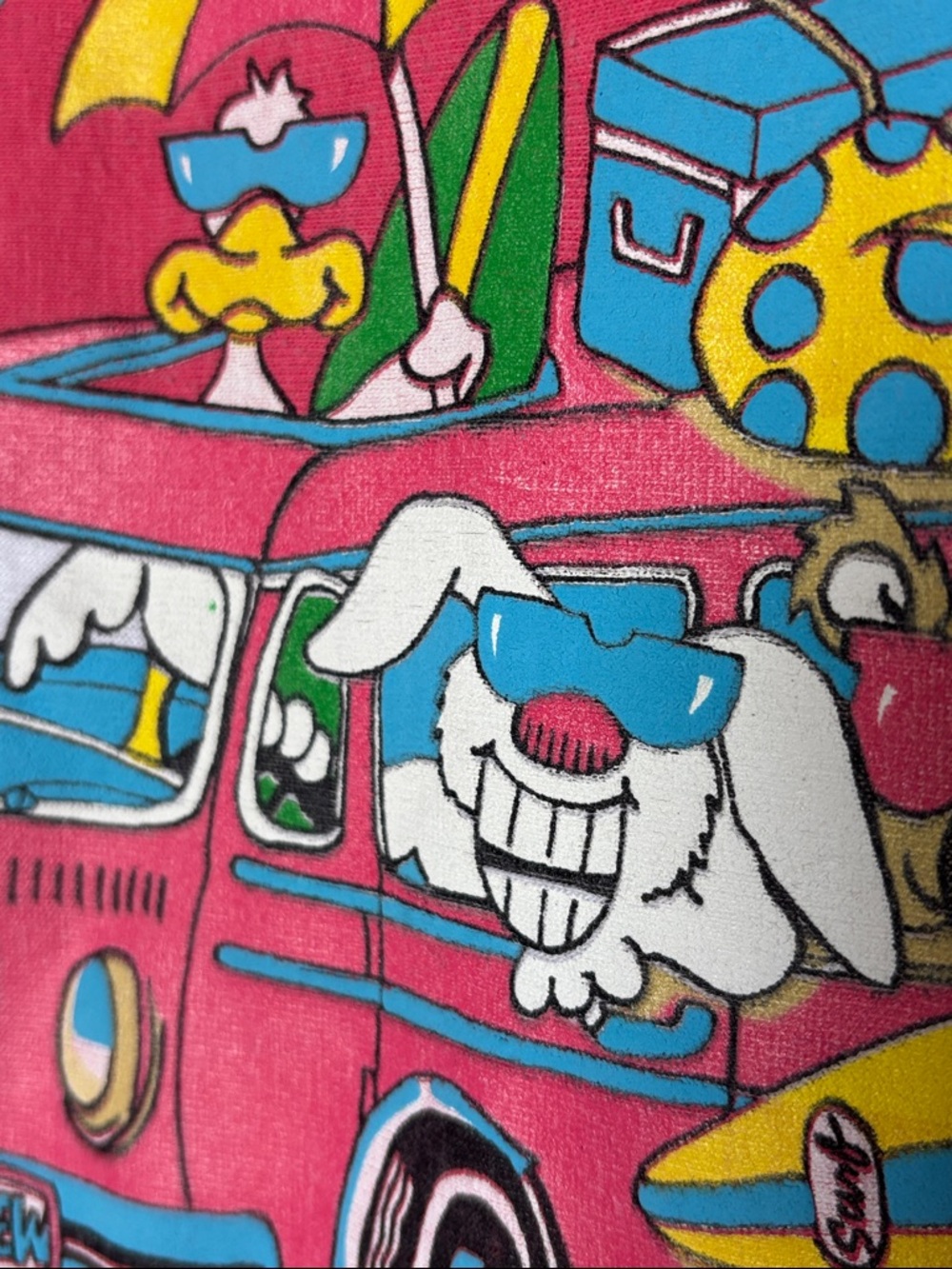 The Zoo Crew Beach Bound Striped Graphic Vintage Boxy Tee 1987 Surf - Picture 8 of 9